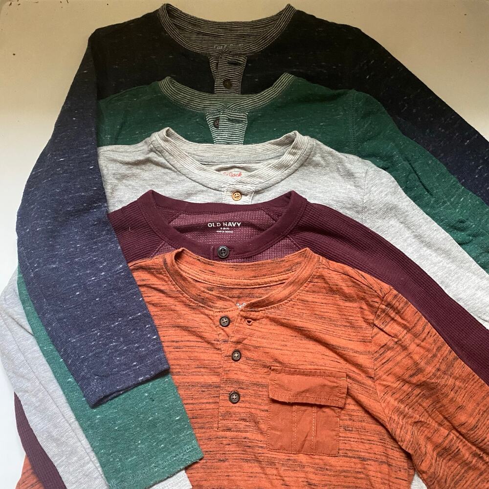 Long Sleeve Shirt Henley Bundle Cat & Jack & Old Navy